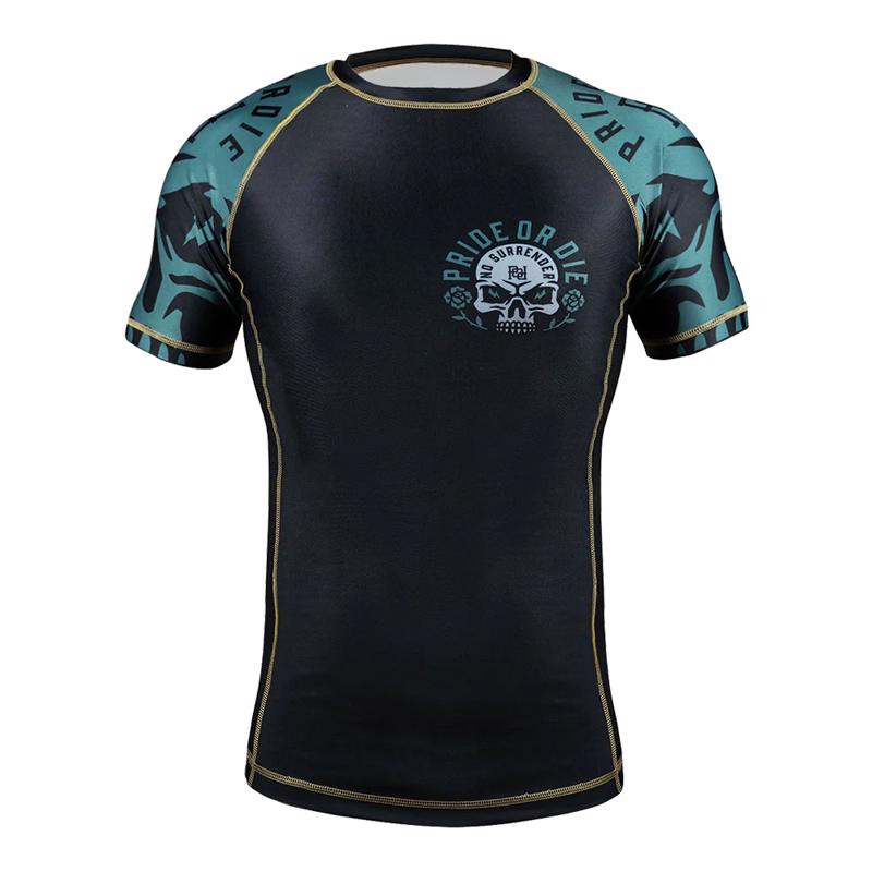 PRIDE OR DIE no surrender RASHGUARD - BLACK